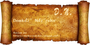 Demkó Nándor névjegykártya