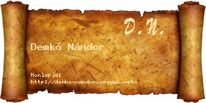 Demkó Nándor névjegykártya