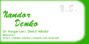 nandor demko business card